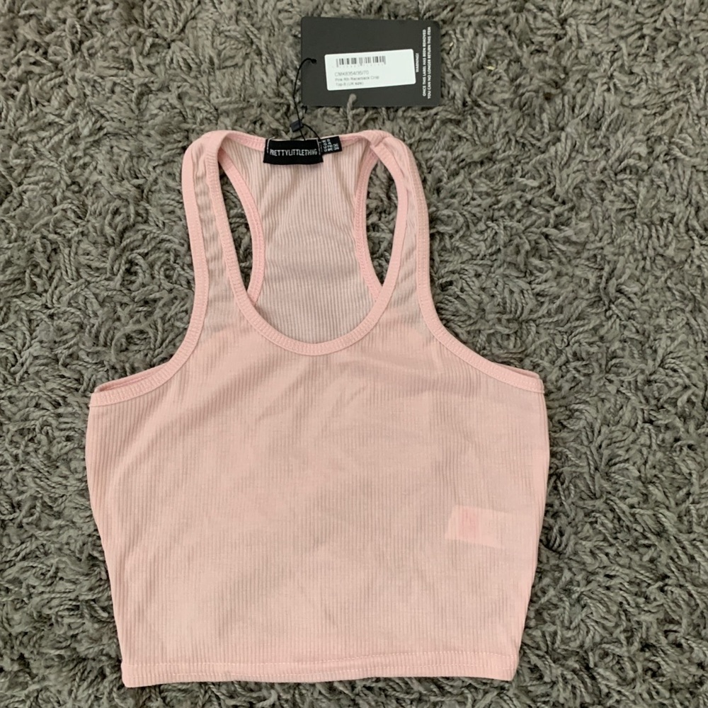 Light Pink Racor Back Crop Top